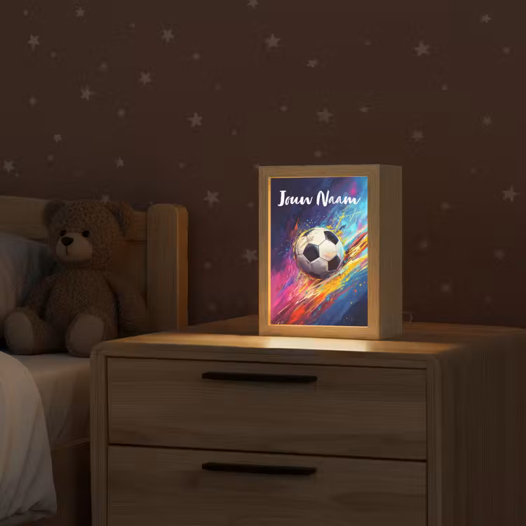 Nachtlampje met naam - Neon - Voetbal - Kleurrijk — 2