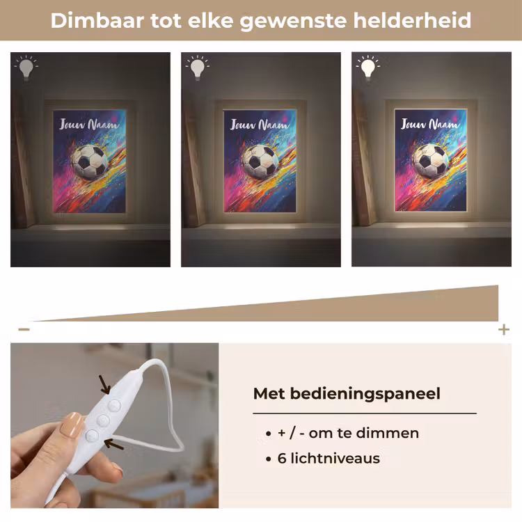 Nachtlampje met naam - Neon - Voetbal - Kleurrijk — 6