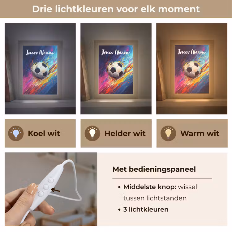 Nachtlampje met naam - Neon - Voetbal - Kleurrijk — 7