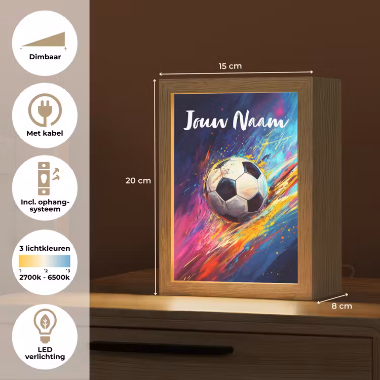 Nachtlampje met naam - Neon - Voetbal - Kleurrijk — 8