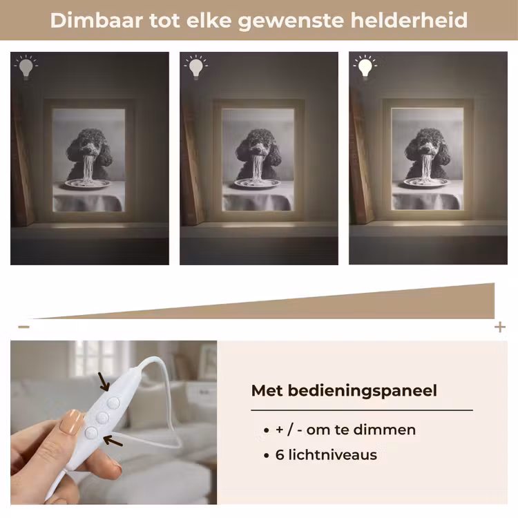 Tafellamp - Poedel - Hond - Zwart - Wit - Schattig - Pasta — 8