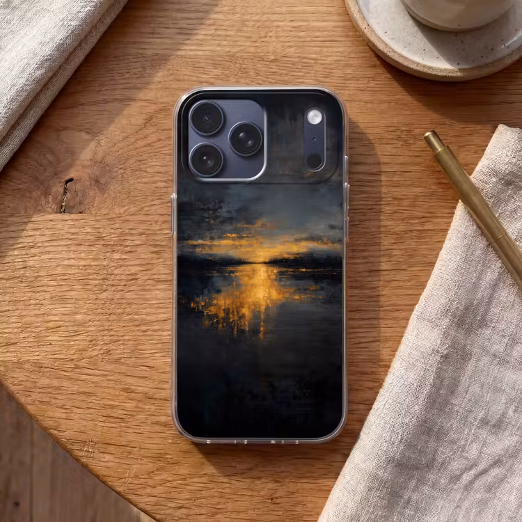 Telefoonhoesje Softcase - Gouden Reflectie op Water — 2
