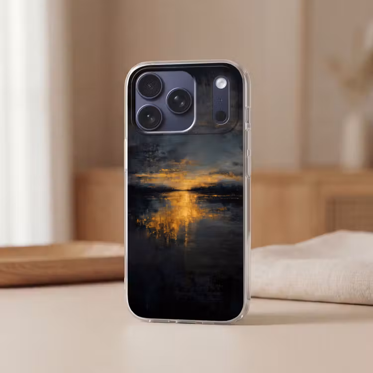 Telefoonhoesje Softcase - Gouden Reflectie op Water — 3