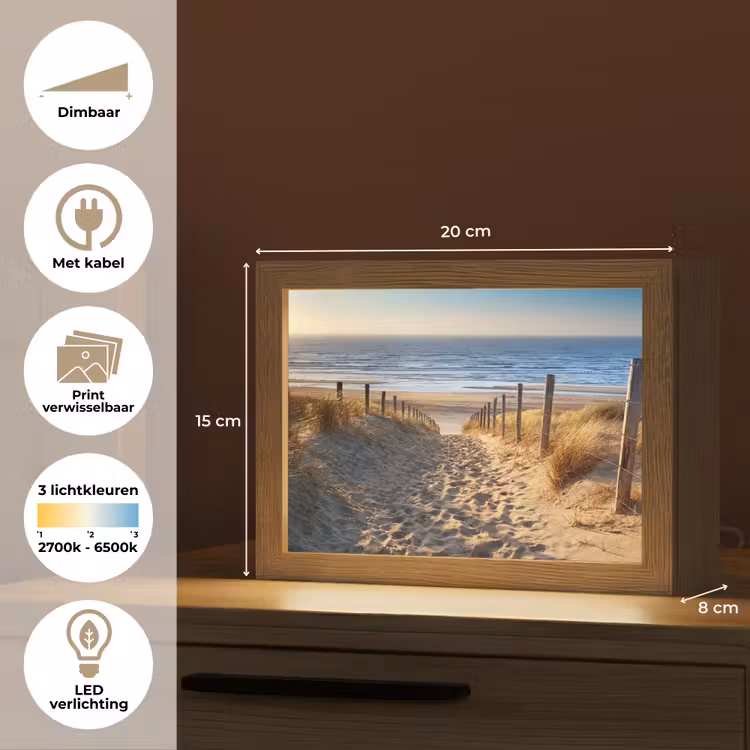 Lightbox - Wandlamp - Strand - Zee - Nederland - Duinen - Zon — 9