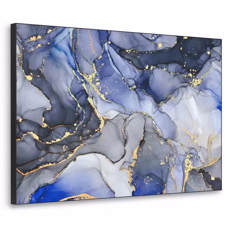 Art Frame - Marmer - Goud - Abstract - Blauw — 1