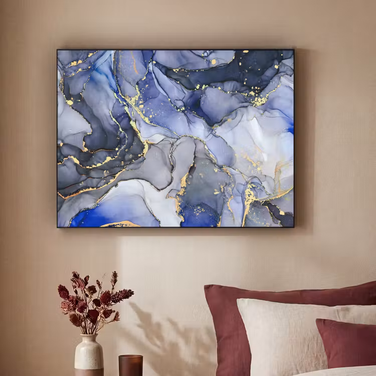 Art Frame - Marmer - Goud - Abstract - Blauw — 3