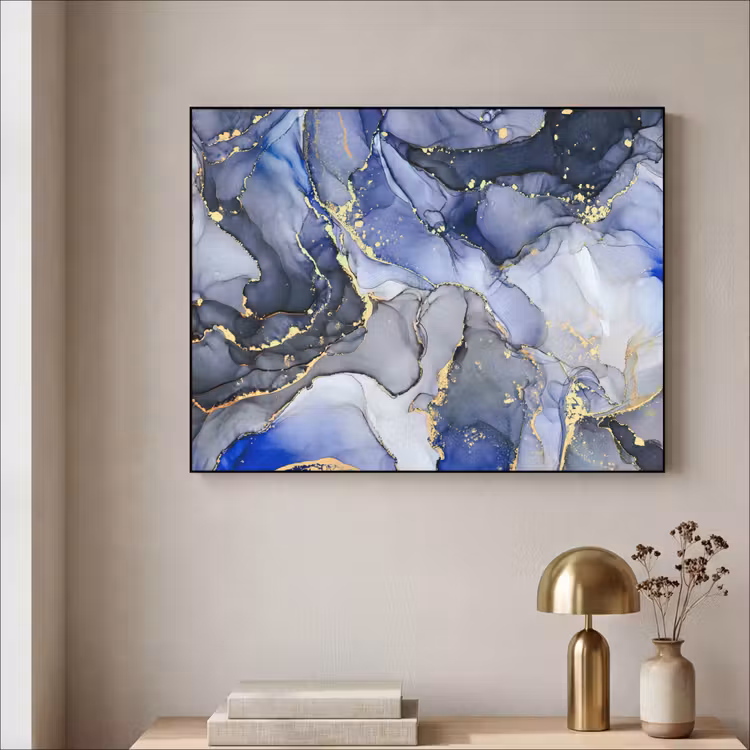 Art Frame - Marmer - Goud - Abstract - Blauw — 5