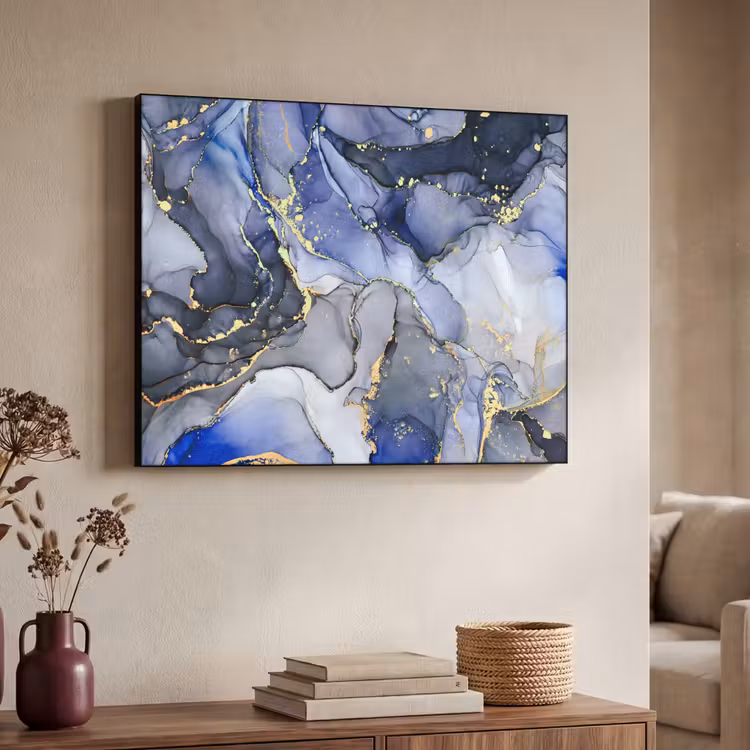 Art Frame - Marmer - Goud - Abstract - Blauw — 7