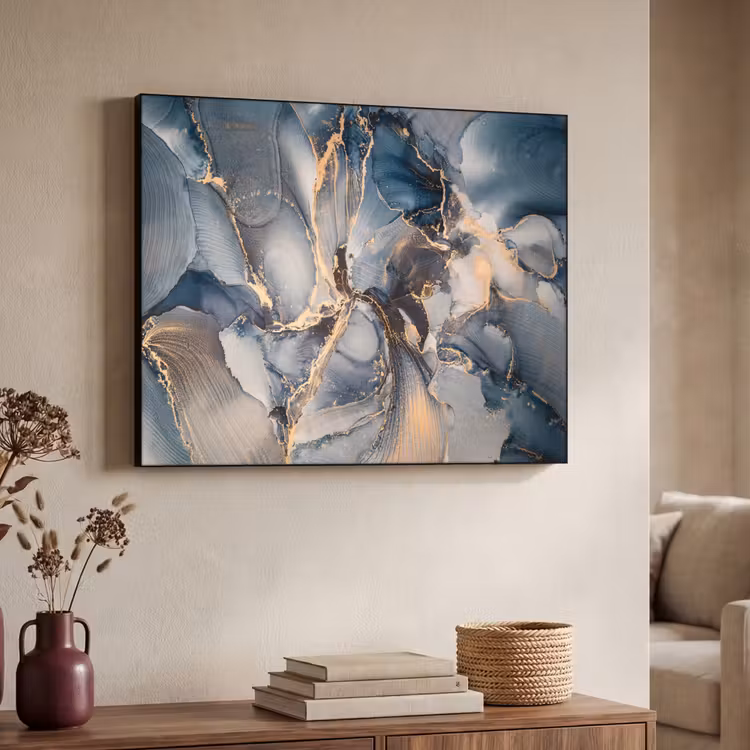 Art Frame - Marmer - Grijs - Blauw - Luxe - Goud — 7