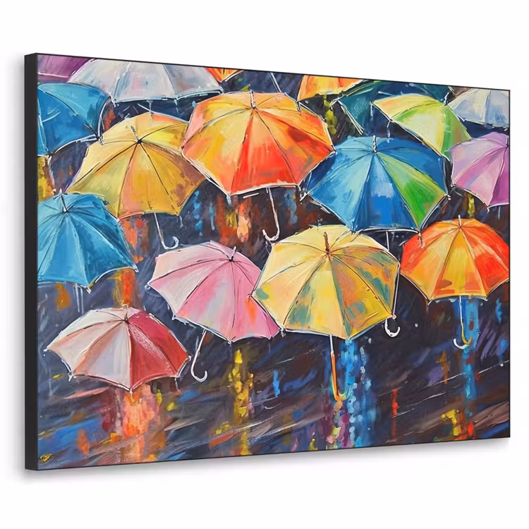 Art Frame - Paraplu's - Schilderij - Kunst - Regenboog — 1