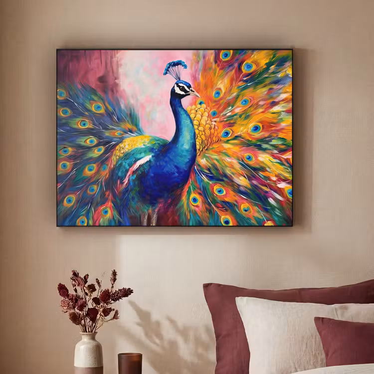 Art Frame - Pauw - Dieren - Schilderij - Regenboog — 3