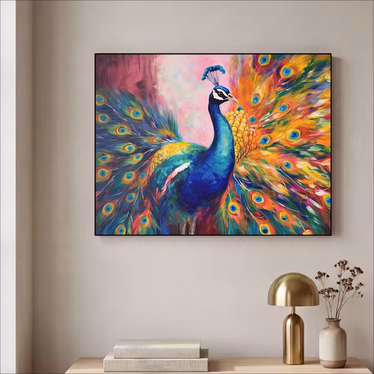 Art Frame - Pauw - Dieren - Schilderij - Regenboog — 5