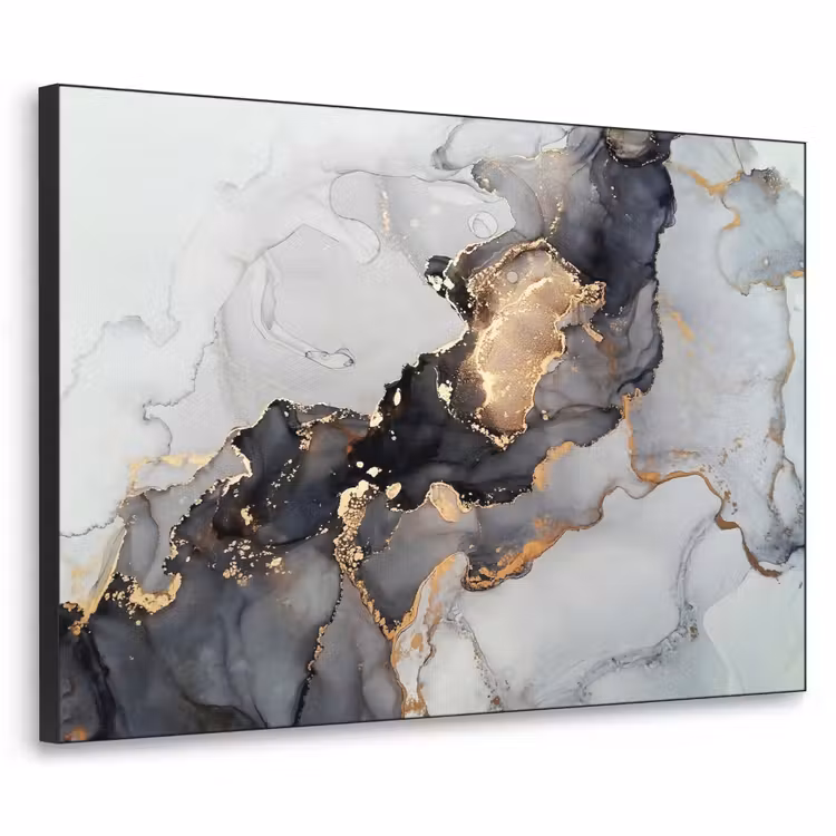 Art Frame - Zwart - Marmer - Luxe - Goud — 1