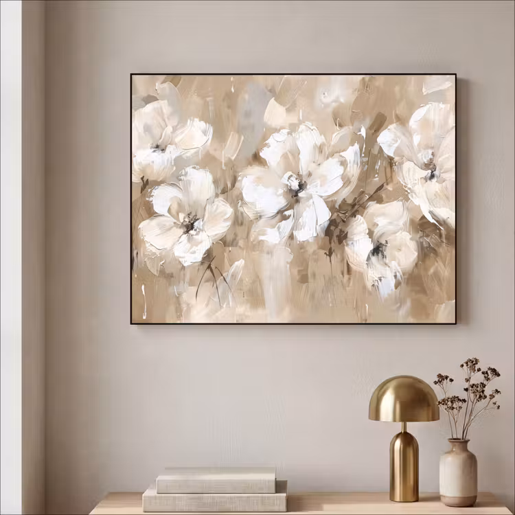 Art Frame - Bloemen - Beige - Abstract - Modern — 5