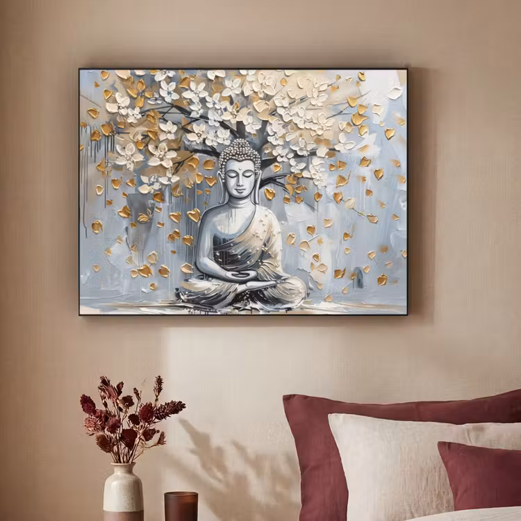 Art Frame - Boeddha - Bloemen - Boom - Goud - Modern — 3