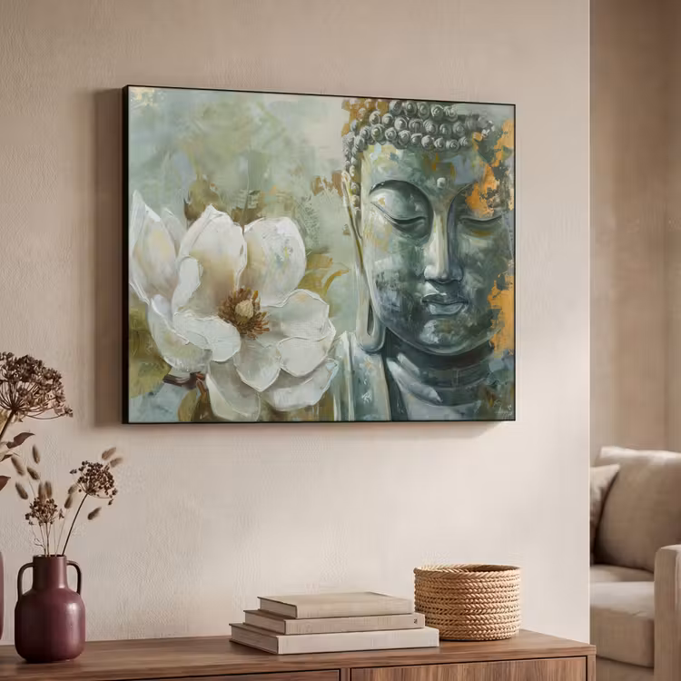 Art Frame - Boeddha - Groen - Lotusbloem - Wit — 7