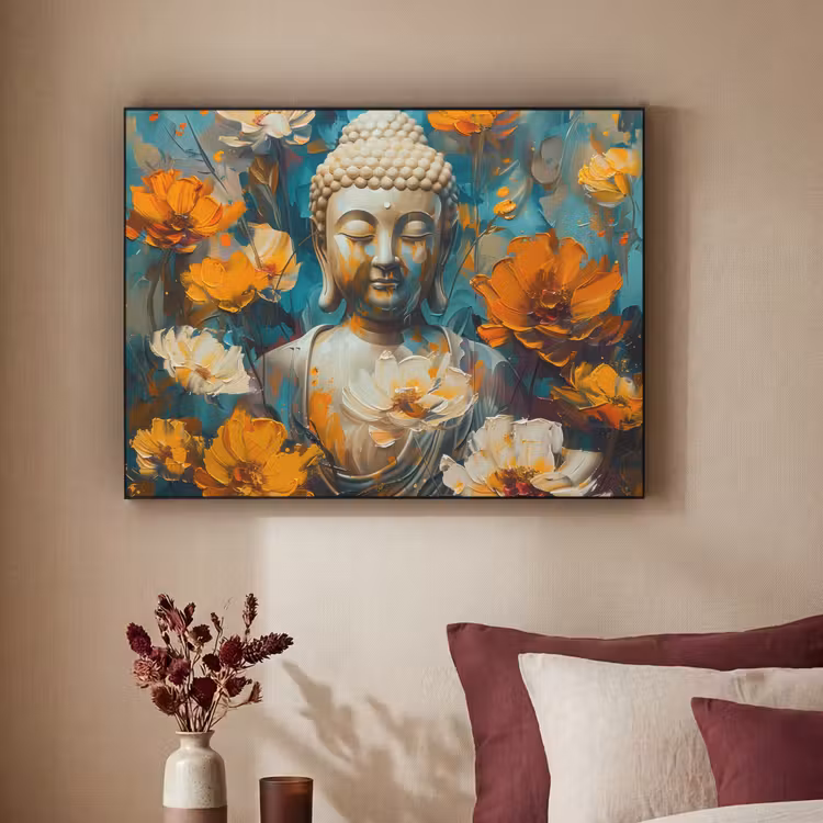 Art Frame - Buddha - Bloemen - Kleurrijk - Modern — 3
