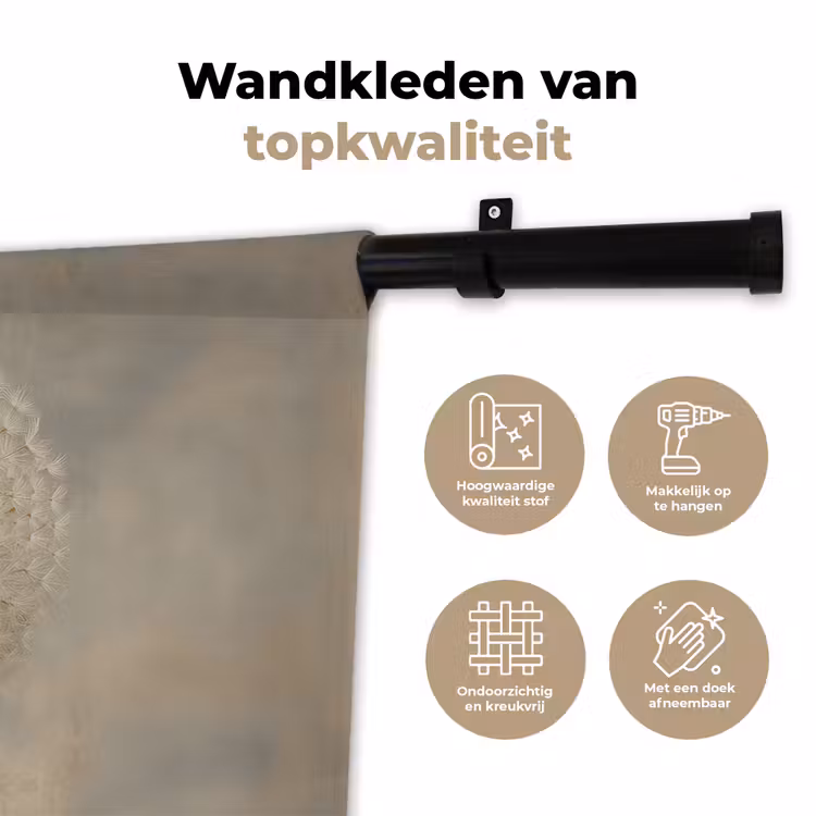 Wandkleed - Vrouw met Paardenbloem Pluisbol — 3