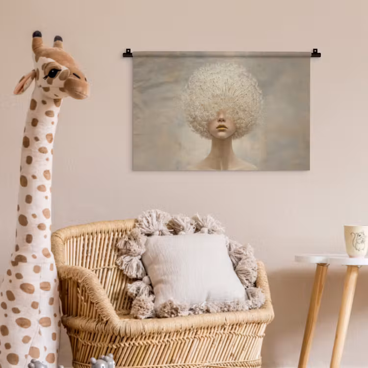 Wandkleed - Vrouw met Paardenbloem Pluisbol — 5