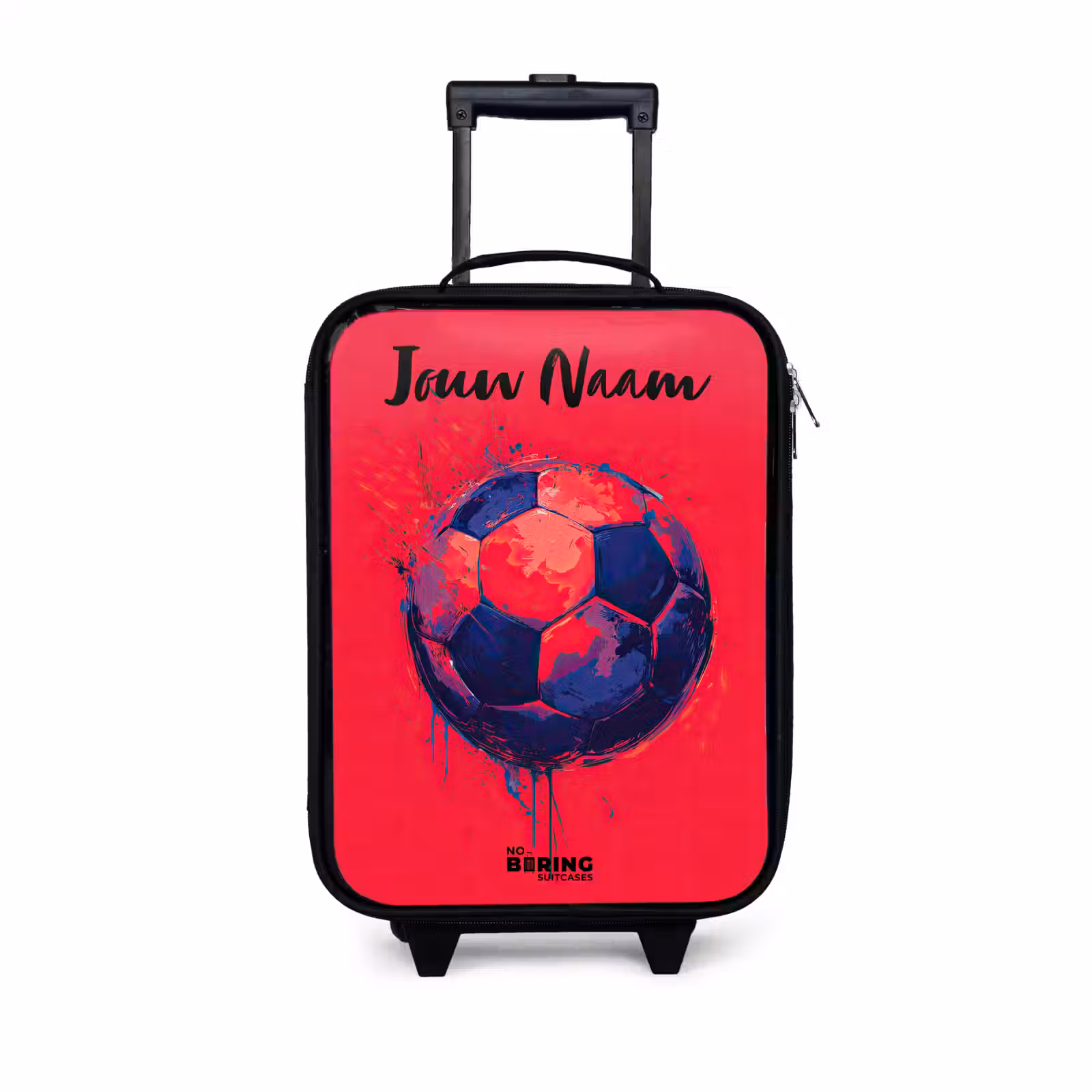 Kinderkoffer met naam - Voetbalvibes - Verf - Blauw - Rood — 1