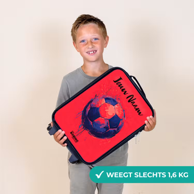 Kinderkoffer met naam - Voetbalvibes - Verf - Blauw - Rood — 3