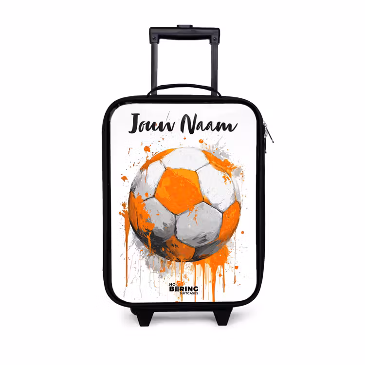 Kinderkoffer met naam - Voetbalvibes - Verf - Oranje — 1