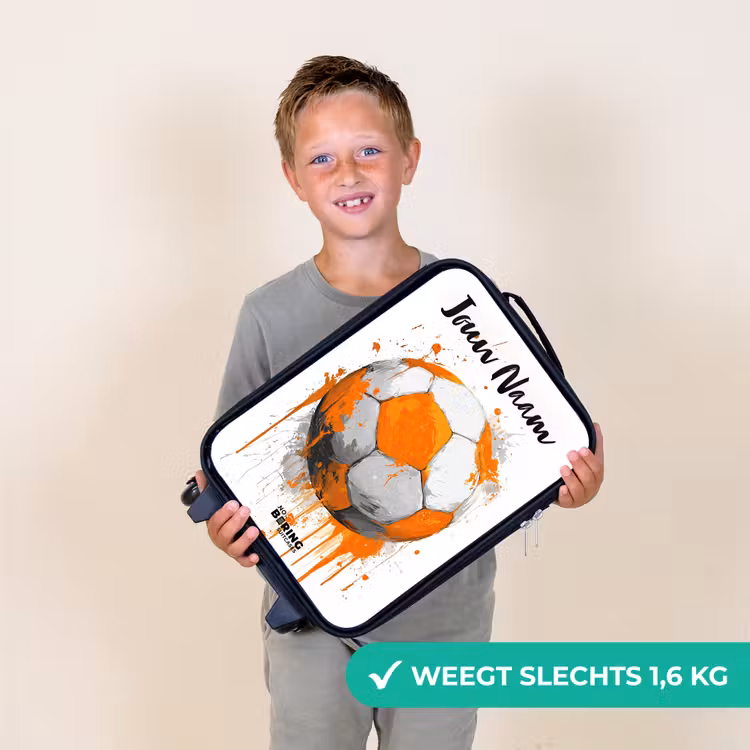 Kinderkoffer met naam - Voetbalvibes - Verf - Oranje — 3