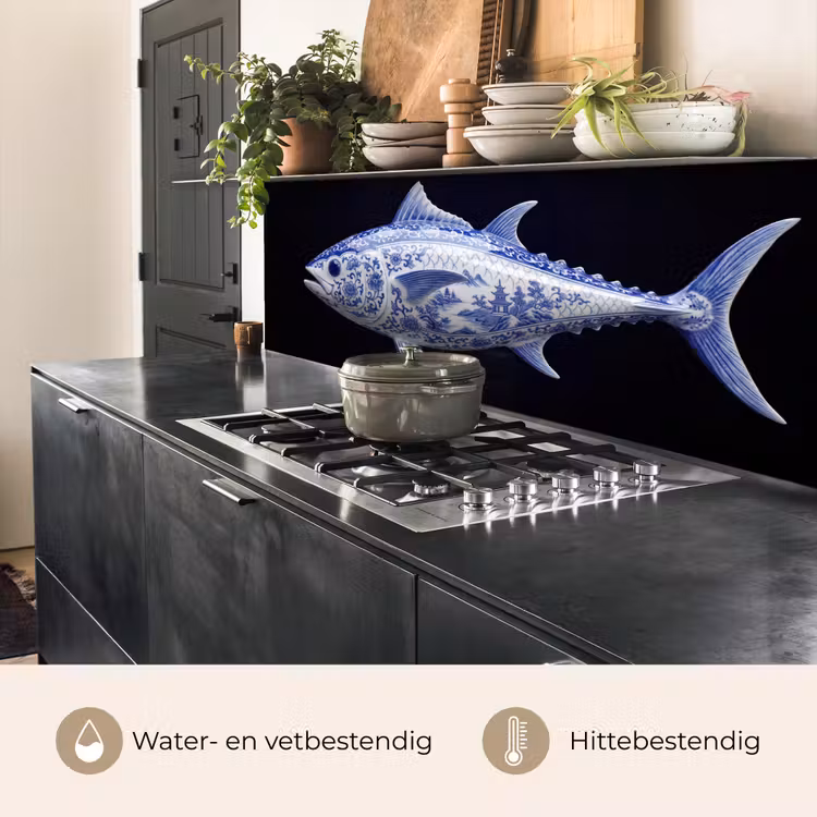 Keuken achterwand - Porselein - Tonijn - Delfts - Blauw — 3