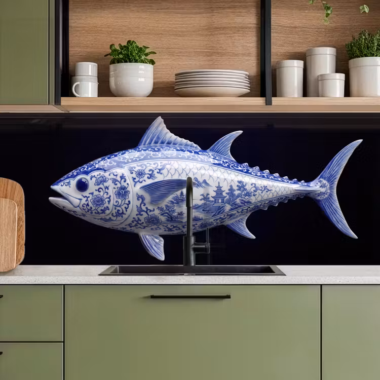 Keuken achterwand - Porselein - Tonijn - Delfts - Blauw — 5