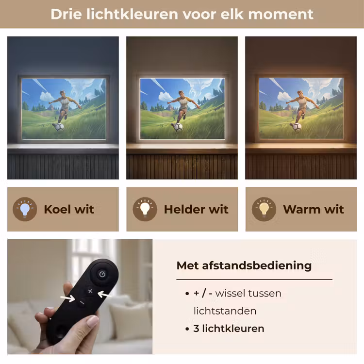 Lightbox - Wandlamp kinderkamer - Illustratie - Voetbal - Game - Grasveld — 8