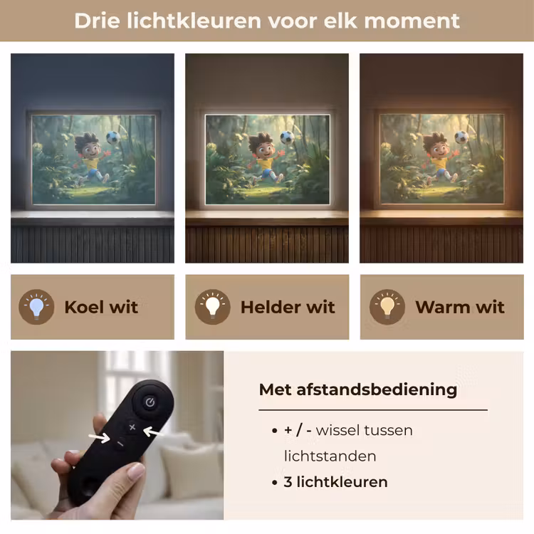 Lightbox - Wandlamp kinderkamer - Jongen - Voetbal - Bos — 8