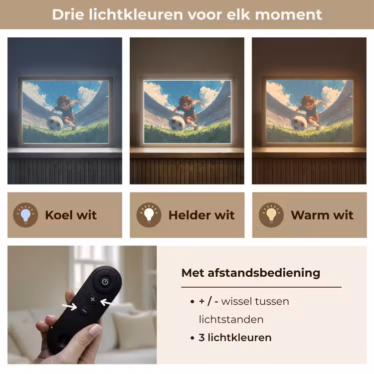 Lightbox - Wandlamp kinderkamer - Stadion - Voetballer - Bal — 8