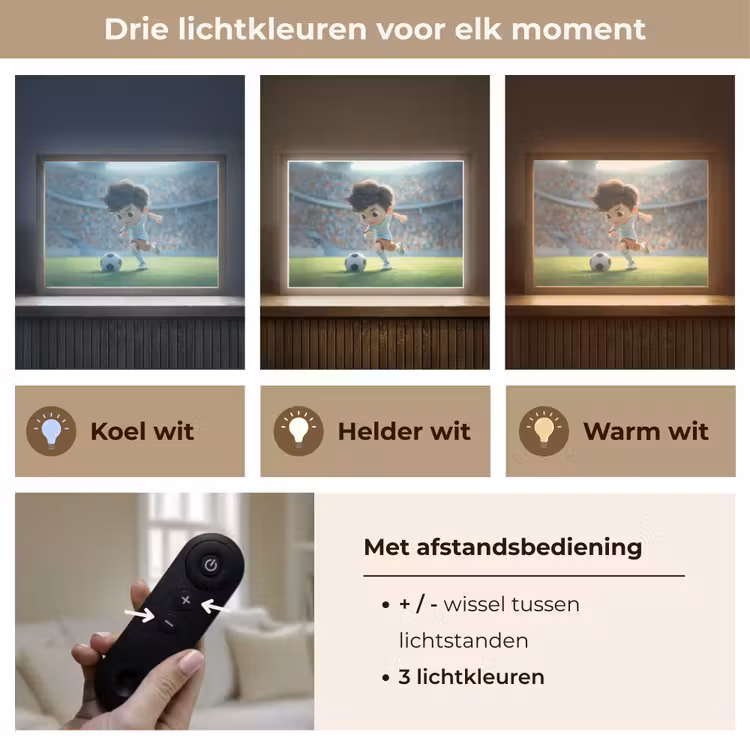 Lightbox - Wandlamp kinderkamer - Voetbal - Jongen - Stadion — 8