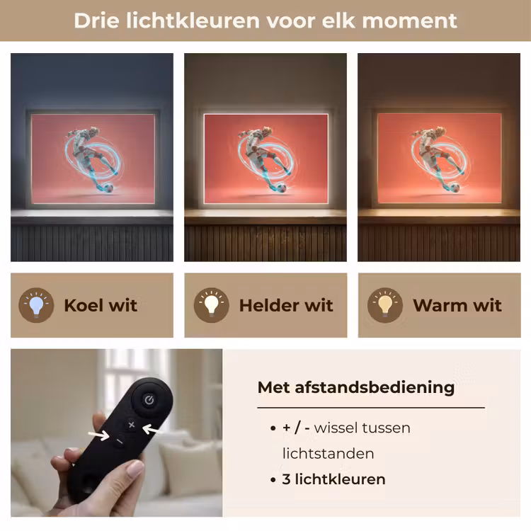 Lightbox - Wandlamp kinderkamer - Voetballer - Bal - Lichtcirkel - Rood — 8