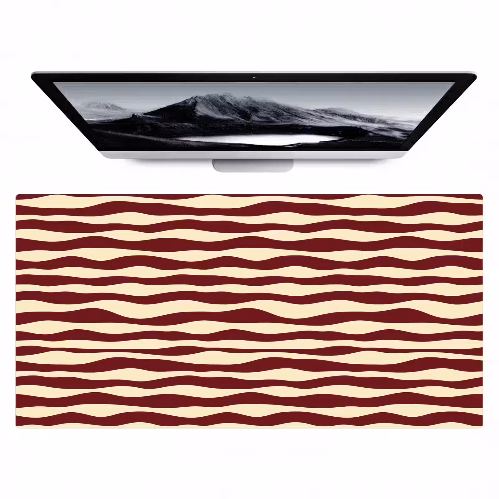 Bureau onderlegger - Golven - Rood - Patroon - Crème — 1