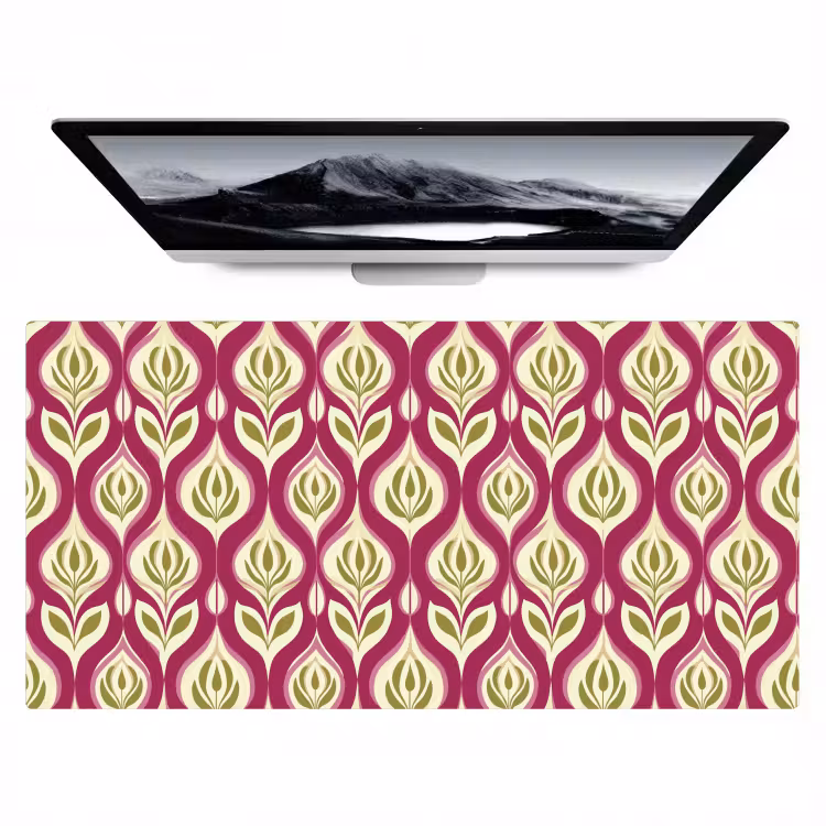 Bureau onderlegger - Retro - Floraal - Paars — 1