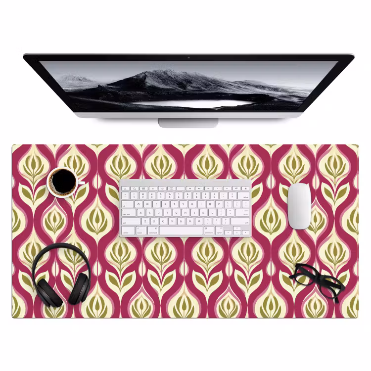 Bureau onderlegger - Retro - Floraal - Paars — 4