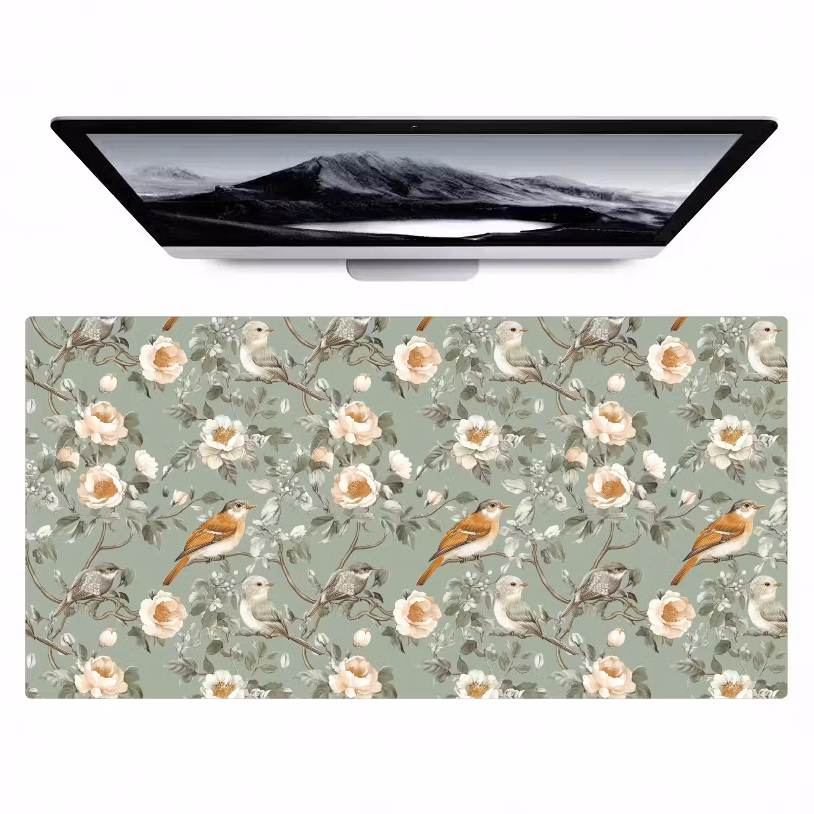Bureau onderlegger - Roze - Vogels - Kleurrijk — 1