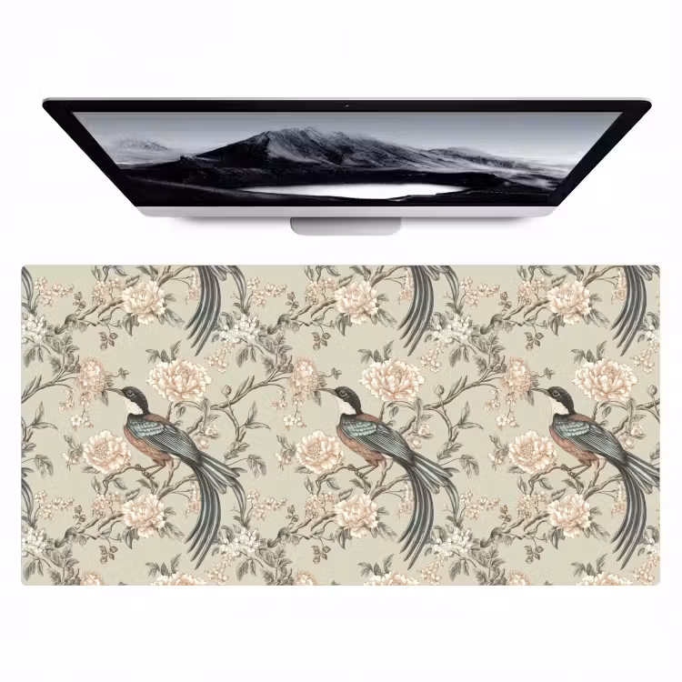 Bureau onderlegger - Bloem - Vogel - Kleurrijk — 1