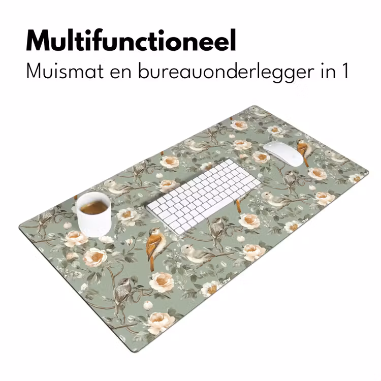 Bureau onderlegger - Roze - Vogels - Kleurrijk — 7