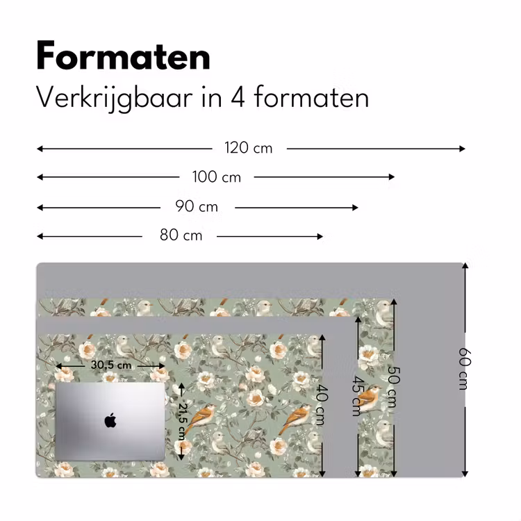 Bureau onderlegger - Roze - Vogels - Kleurrijk — 8