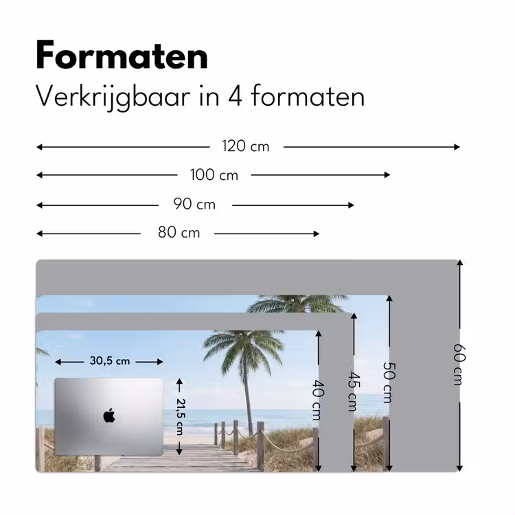 Bureau onderlegger - Palmbomen - Pad - Horizon — 8