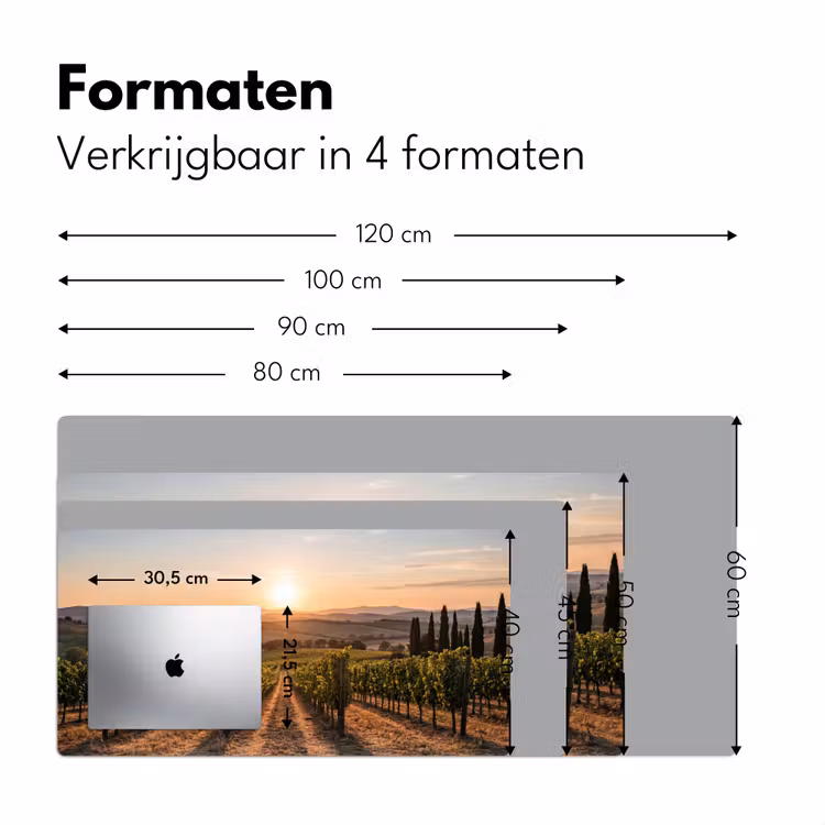 Bureau onderlegger - Wijngaard - Zonsondergang - Landschap — 8