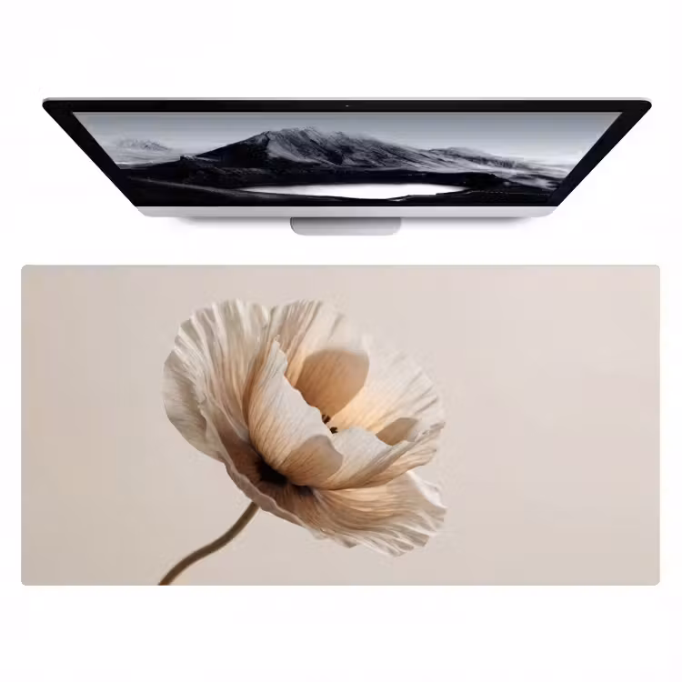 Bureau onderlegger - Bloem - Beige - Crème