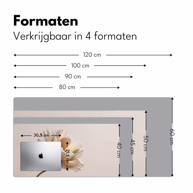 Bureau onderlegger - Bloem - Beige - Crème — 8
