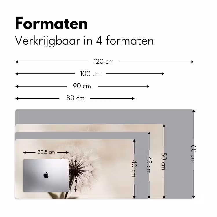 Bureau onderlegger - Paardenbloem - Minimalistisch - Wit — 8