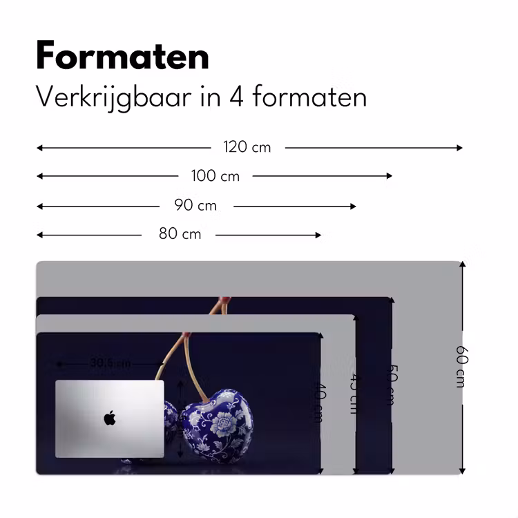 Bureau onderlegger - Porselein- Kersen - Delfts - Blauw — 8