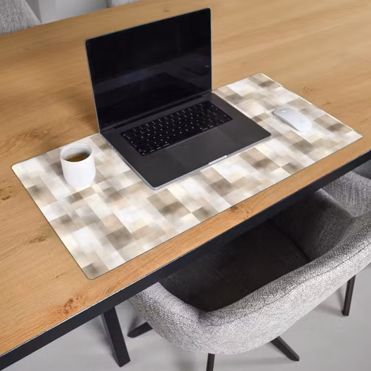 Bureau onderlegger - Textuur - Linnen - Beige — 3