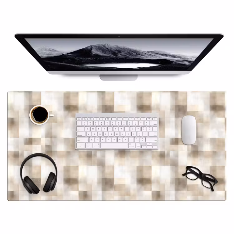 Bureau onderlegger - Textuur - Linnen - Beige — 4