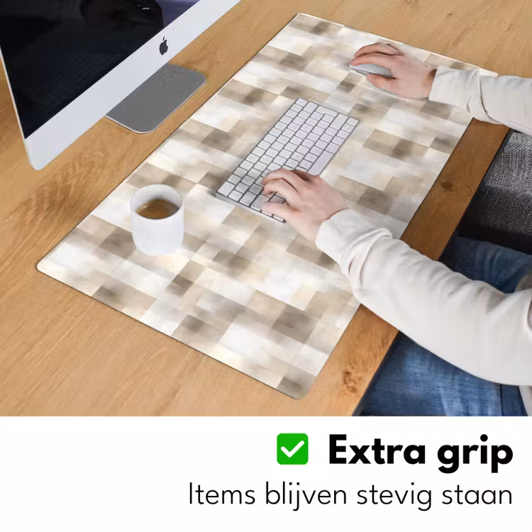 Bureau onderlegger - Textuur - Linnen - Beige — 6